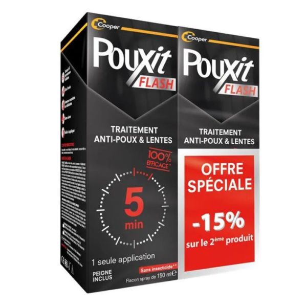 Pouxit Flash A/Poux&Lente 2X150Ml