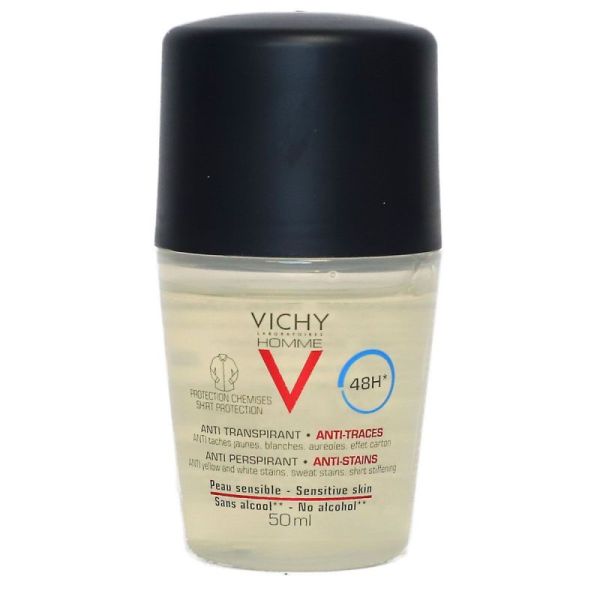 Vichy Hom Deo Bille 48H Anti-Traces 50Ml