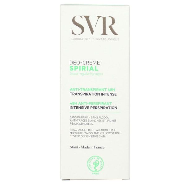 SVR SPIRIAL Creme Deodorante Antitranspirant Peaux Sensible 50ml