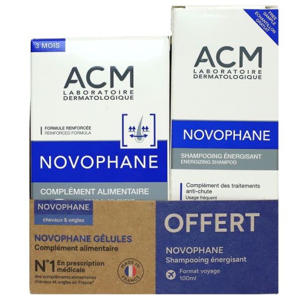 Novophane Gelule 180 + Shampooing Energisant 100ml Offert